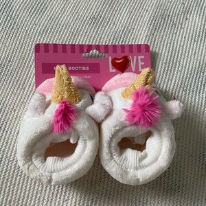 Unicorn baby booties